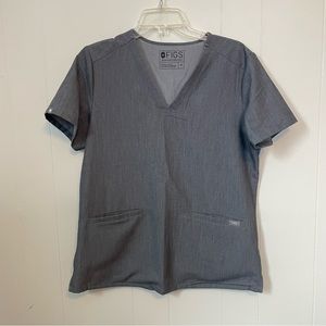 Figs Gray Scrub Top Size M